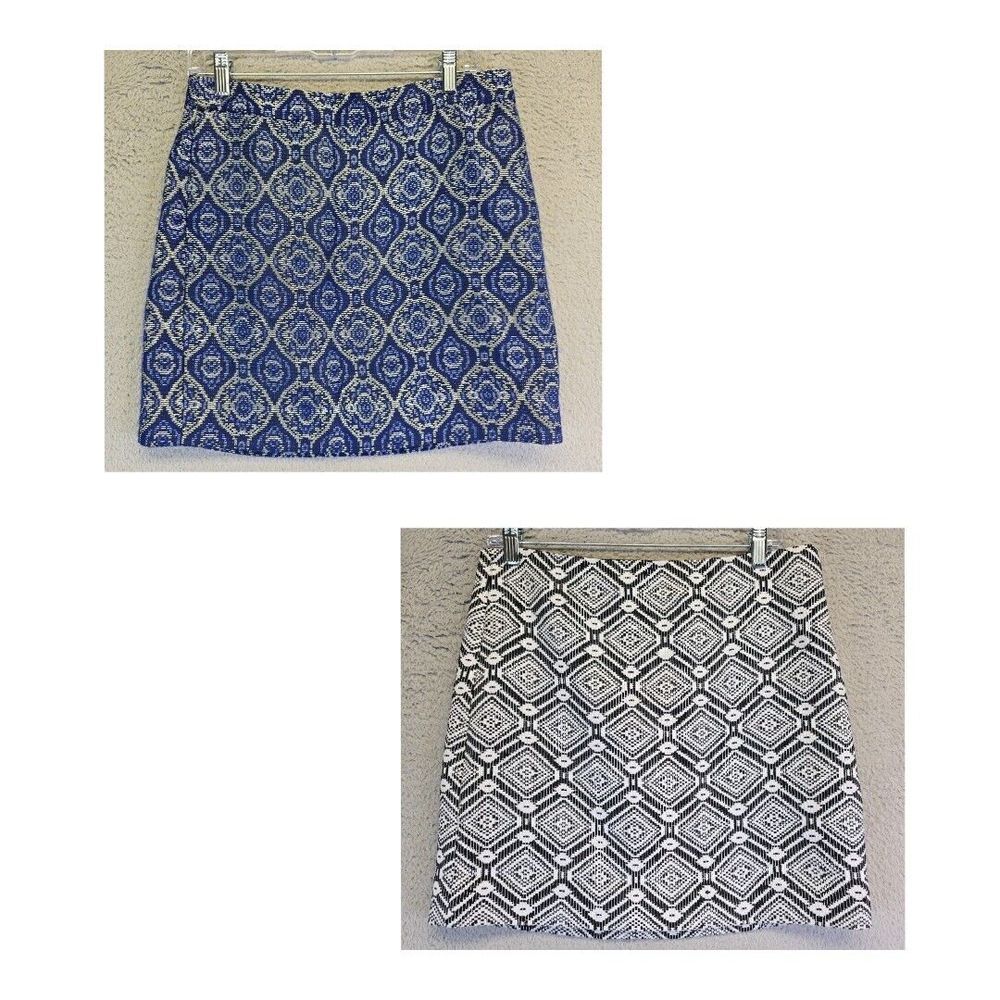 J Crew Mini Skirts Womens 6 A Line Set of 2 Jacquard Geometric Diamond Party‎
